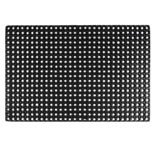 etm Ringgummimatte 40 x 60 cm - Wabenmatte - Fußmatte aus Gummi - Türvorleger, Schmutzfangmatte - idealer Rasenschutz für Spielplätze und Gärten - Rasengitter Octodoor