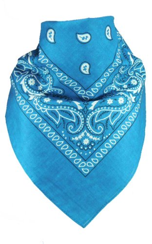 Harrys-Collection Unisex Bandana Bindetuch 100% Baumwolle (1 er 6 er oder 12 er Pack), Farbe:türkis