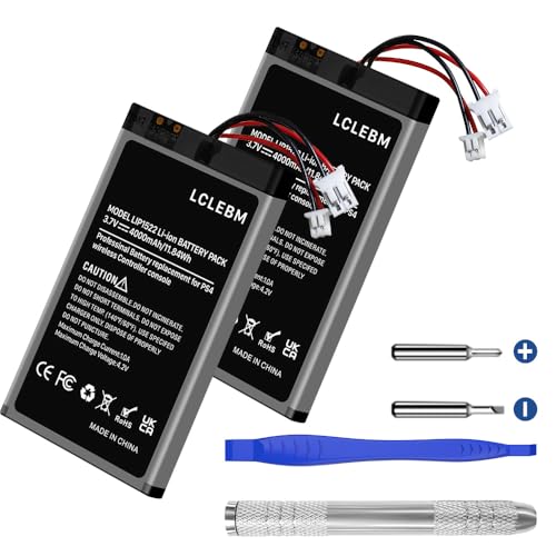 2 Packs (4000mAh) Akku für PS4 Controller, 2024 Neue höhere Kapazität Wiederaufladbare Batterie Ersatz für Sony PS4 Pro/Slim, Playstation 4,CUH-ZCT2U, CUH-ZCT1E, CUH-ZCT1U, CUH-ZCT1H mit Werkzeug