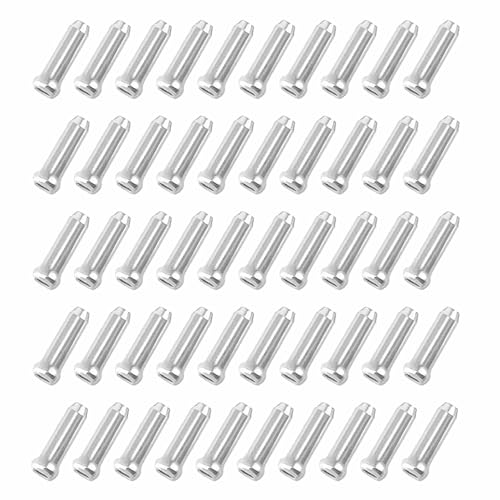 Silber Endhülsen,Fahrrad Endkappe Endhülse,Fahrrad Ersatzteil Zubehör, Endkappe Bremszug für Bremsseil Schaltseil,50 pcs.