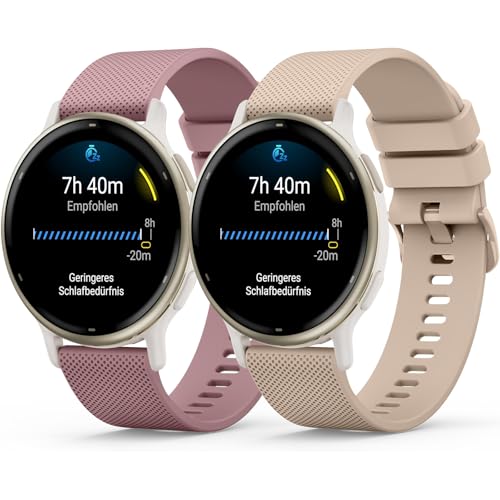 Oumida 2 Stück Garmin Armband für Garmin Vivoactive 5/3, Garmin Venu/Venu 2 Plus/Venu Sq/Venu Sq 2 Music, Garmin Forerunner 55/165 für Damen Herren, 20mm Silikon Armbänder Sport Ersatz Uhrenarmband