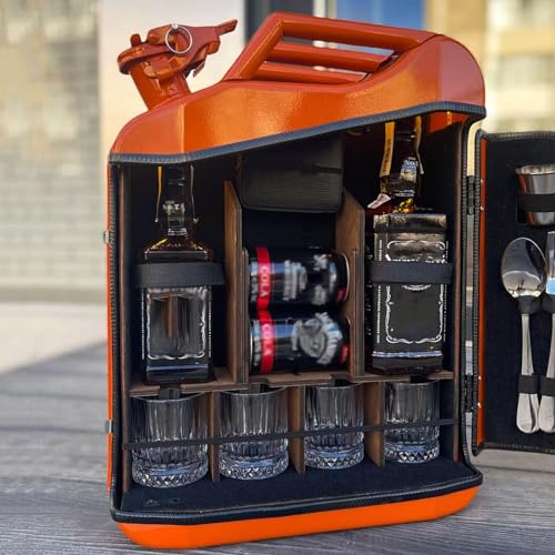 Tragbarer personalisierter Kanister-Whiskey-Barschrank für Herren, Mini-Getränkeschrank mit individueller Gravur, einzigartig