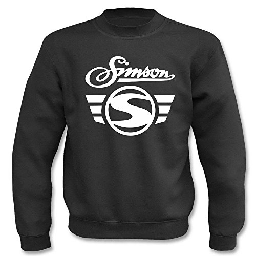 Textilhandel Hering Pullover - Simson Logo + Schrift (Schwarz, M)
