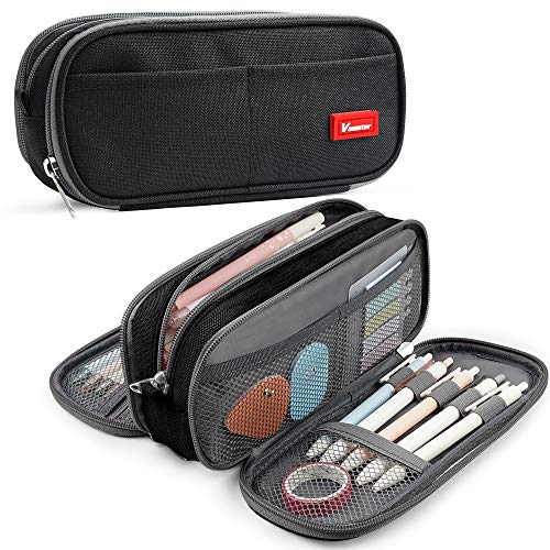 Federmäppchen Farbe Bleistiftetui Große Aufbewahrung Bleistift Tasche Handheld tragbare Büro Briefpapier Tasche Geeignet für High School College Generation Mädchen Jungen Teen Geschenk(Schwarz)