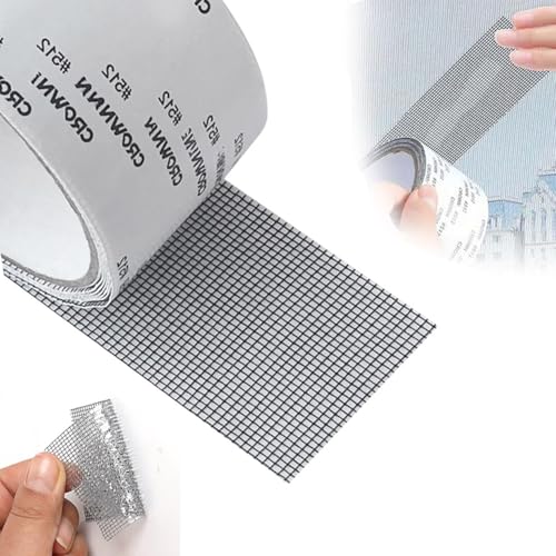JClorix Fliegengitter Reparatur Klebeband, 5 cm x 10 m Selbstklebendes Reparatur-Set für Moskitonetz, Zelt, Dachfenster, Poolnetze & Insektenschutzgitter, Wasserdichtes PET Material (Schwarz)