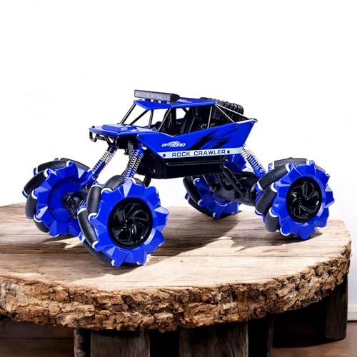 RC ferngesteuerter 4WD Off-Road Rock Crawler, 26cm Kletter-Fahrzeug programmierbar u. omnidirektional m. Musik, LED, Tanz-Demo, Profilreifen für a. Terrains, Stunt-Auto Spielzeug, Kinder u. Erwachsene