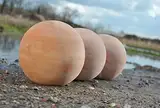 Unbekannt Terracottakugeln mit einem Durchmesser von 12cm.3er Set!!!Sehr hübsche Dekoration für Garten.Beet und Terrasse.