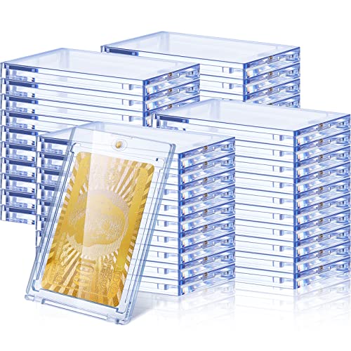 SATINIOR Magnetische Kartenhalter aus Acryl, 130 Stück, 6,3 x 8,9 cm, One-Touch-Tag-Halter, transparente Schutzhüllen, Hartplastik, magnetische Hülle für Sport, Baseball, Kartenhandel, Aufbewahrung