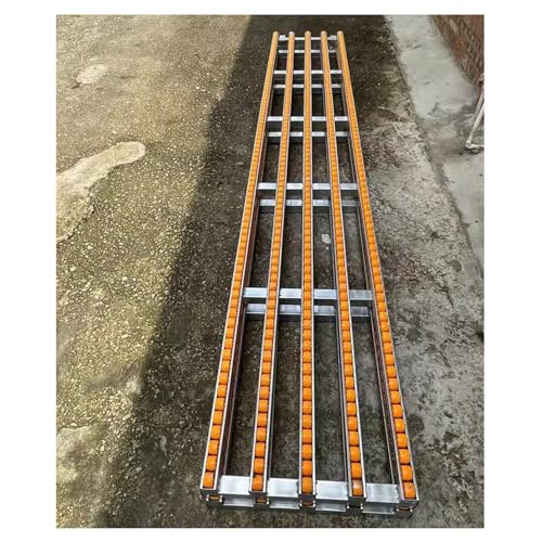 XPLKQXE Leichtlast-Schwerkraftförderer, Tragbarer, Zusammensetzbarer Rollenfördertisch Ohne Antrieb, Faltbare Rolle ABS-Kunststoff, Entladerolle Edelstahlrahmen(2-Slide-120cm Long)