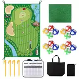 Golf Trainingsmatte Set, Golfspielset mit 16 Golfbällen und Scoreboard, Schlagmatte für Indoor und Outdoor, Golf Spielmatte für Kinder/Erwachsene, Perfekt für Hinterhofspiele und Golftraining zu Haus
