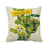 beatChong Welcom Brasilien Sommer Soccer-Platz Dekokissen Insert Kissenbezug Startseite Sofa Dekor-Geschenk