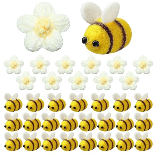 36 Stück. Biene Bienen Deko Deko Bienen Filzbienen Kleine Bienen Deko Filz Mini Biene Marienkäfer Deko für DIY Handwerk Shop Kleidung Dekorationen.