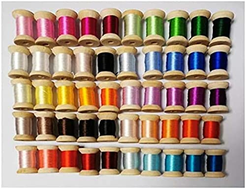 Stickgarn, Stickgarn, 50 Spulen, natürliche Maulbeerseide, Stickgarn für Handstickerei, DIY, Basteln, 20–22 m pro Farbe