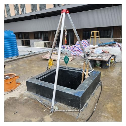 SFQEVHRZ Dreibeiniges Rettungssystem， Rettungsausrüstung for den Notfall mit Handwinde und Absturzsicherung(1800LBS Winch+Rated Load 400 KG)