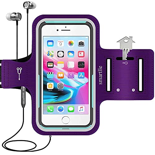 Smartlle Sportarmband Joggen Arm Handyhalter Laufen für iPhone 13 12 11 Pro Max/XR/XS MAX/8 7 6S Plus, Samsung Galaxy S22/A/Note, LG, Xiaomi, Bis Zu 6.9''. Sporthülle Running Phone Holder armtasche