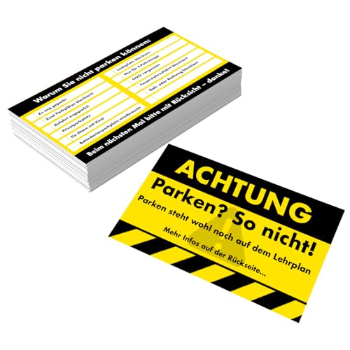 Falkenhorn 40x Achtung! Lustige Strafzettel für Falschparker – Parken? So Nicht! – Witzige Parkzettel & Scherzartikel für Autofahrer – Wetterfest & Hochwertig Scherzartikel, Gag-Geschenk