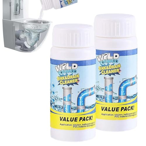 Vollstern Abflussreiniger, Vollstern Rohrreiniger, Hochwirksamer Rohrreiniger mit Aktivschaum für Küche, Bad, Toilette & Balkon (2 stück(220g))