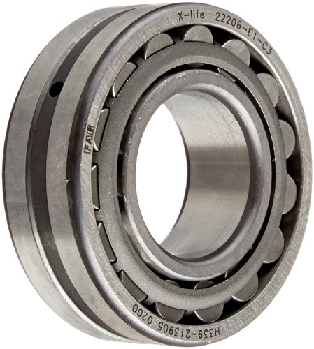 FAG 22206E1-C3 Kugellager, gerade Bohrung, Stahlkäfig, C3 Freiraum metrisch, 30 mm Innendurchmesser, 62 mm Außendurchmesser, 20 mm Breite