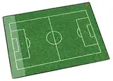 Läufer 46654 Schreibtischunterlage Fußballfeld, 53x40 cm, rutschfeste Schreibunterlage für Kinder, Zubehör für Kinderschreibtisch, mit transparenter Seitentasche