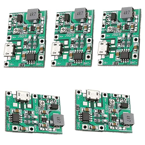 Lademodulmodul 2A 18650 Lademodul Lithium Li-Ionen-Batteriemodul Boost 3,7 V bis 5V 9 V 5pcs