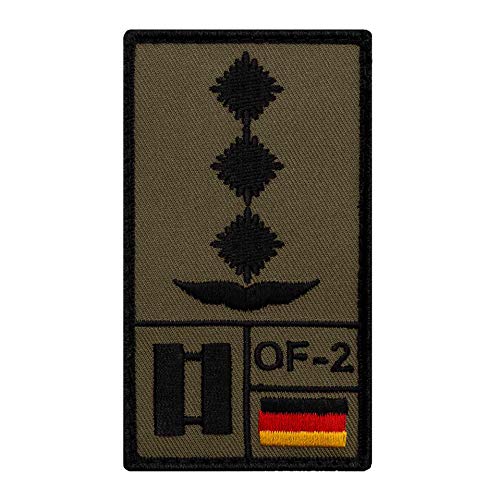 Café Viereck ® Hauptmann Luftwaffe Bundeswehr Rank Patch mit Dienstgrad - Gestickt mit Klett – 9,8 cm x 5,6 cm