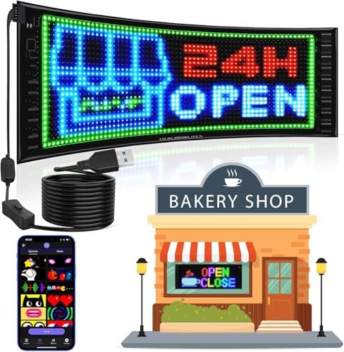 Doppelreihiges programmierbares LED-Zeichen, Flexibles 5V/2A, das LED-Zeichen-farbenreiche LED-Anzeige scrollt, Bluetooth APP-Kontroll-digitales Zeichen für Auto-LKW-Store-Werbung
