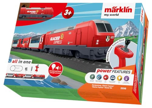 Märklin My World 29348 - Startpackung Glacier Express, akkubetrieben, mit USB Ladekabel und Magnetkupplungen