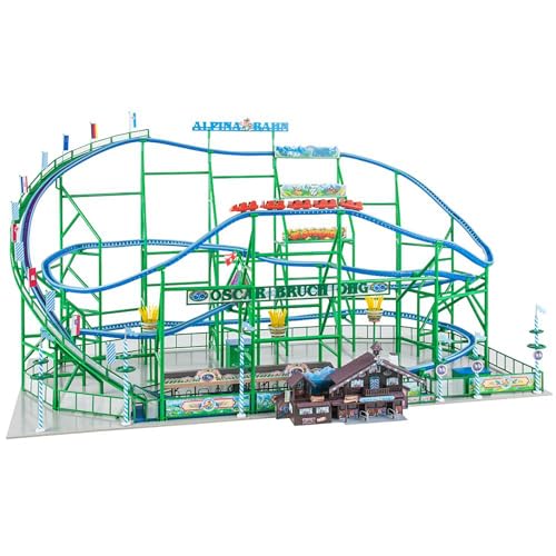 FALLER Achterbahn Alpina-Bahn Modellbausatz mit 708 Einzelteilen 715 x 423 x 400 mm I Modelleisenbahn Zubehör H0 I Modelleisenbahn H0 Stahlachterbahn, Verschieden