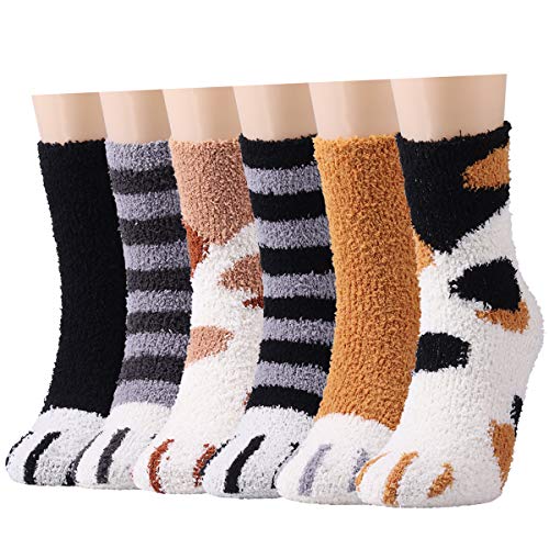 Toes Home 6 Paar Kuschelsocken Damen, Wintersocken Flauschige Socken Antiruschsocken, Warme Bettsocken Haussocken 36-42