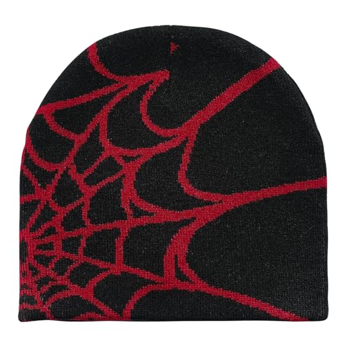 YAMEIZE Trendy Y2K Web Strickmützen für Damen Herren Beanie Mütze Web Soft Slouchy Knitted Hut Winter Skull Cap Outdoor