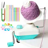 Ruasol Wollwickler, Wollwickler Garnwickler, handbetriebener, einfach zu installierender Garnkuchenwickler-Spinner, Strickgarnrolle mit Garnnadel-Set zum Häkeln, der Helfer für Strickliebhaber