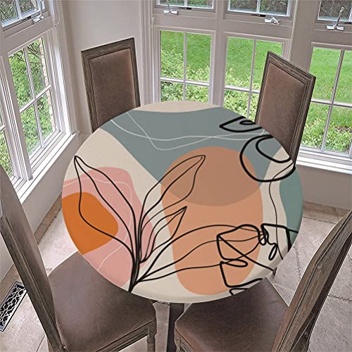 FANSU Tischdecke Runde Wasserabweisende, Funny Graffiti Abstrakt lustig Abwaschbar Gartentischdecke rutschfest Desktop Dekorative für Küche Tuch Hotel Bankett Party (Stil c,130cm)
