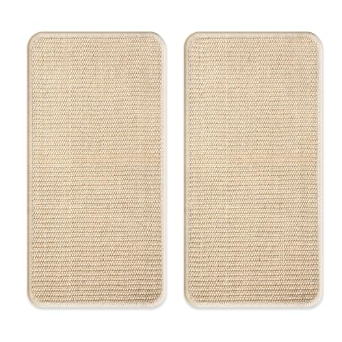 2 Stück Kratzmatte Katze,Kratzbretter Katze Sisal,50x25cm,Katzen Kratzbrett,widerstandsfähig,Geeignet für Sofamöbeltüren,um Katzenkratzern vorzubeugen und Teppiche und Wände zu schützen(Holzfarbe)