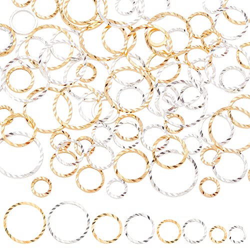 BENECREAT 80 Stück Echte 24 Karat Vergoldete Ohrringe, Creolen, 925 versilberte Creolen, 8 Stile, Offene Baffle-Ohrring-Creolen Für Die Schmuckherstellung, Diy Handwerk, Ohrring-Halsketten