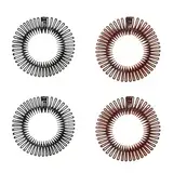 4 Stück Voll Kreisförmig Stretch,2 Farben Kamm Flexibler Kunststoff, Flexible Kamm, Kreisförmig Stretch für Mädchen(Schwarz+Braun）