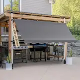 arvioo Klemmmarkise Sonnenschutz, Dein Flexibler Schattenspender, Markise Balkon ohne Bohren 300 cm Breit, Markise Balkon Höhenverstellbar & Winkelverstellbar & UV-beständig & Wetterfest (Anthrazit)