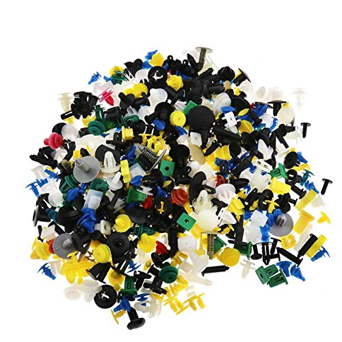 Universal 500 Stück Auto Befestigung Clips Türverkleidung Klammern Stoßstangen Niete Clips Sortiment Set Auto Clips Set für PKW KFZ Werkstattbedarf