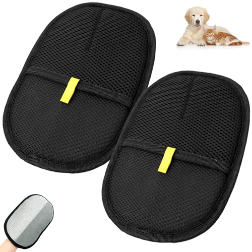 WPPQWP 2PCS Pet Hair Remover, Wiederverwendbar Tierhaarentferner Handschuh, Elektrostatisches Prinzip Fusselbürste Tierhaare, für die Pflege von Haustieren, Sofas und Teppichen
