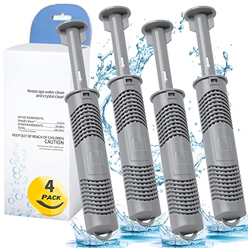Bilinavy Spa Ag+ Mineralsticks für Whirlpool, Silberionen-Mineralkartusche hält für 4 Monate Leckereien (4 Stück, grau)