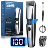 Barttrimmer Herren,Rasierer Herren Elektrisch mit Batterieanzeige, Bartschneider Trimmer Haarschneider mit ZoomRad(1-10mm),Gesichtshaartrimmer Intimrasierer Shaver,Full Body Hair Groomer für Männ,USB