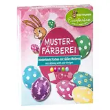 Heitmann Eierfarben - Kreativ Farb- & Bastelset - 5 Eierfärbetabletten in Gelb, Rot, Violett, Grün und Blau + Stickerbogen, Hasengesichter und Eierbecher