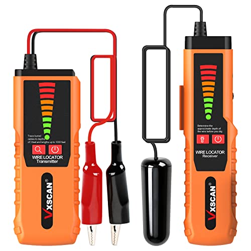 VXSCAN Underground Kabel Draht Locator, F04 Wire Tracer Tester mit Kopfhörer, Erdkabel Locators für Hundezaun Bewässerung Kontrolle Drähte