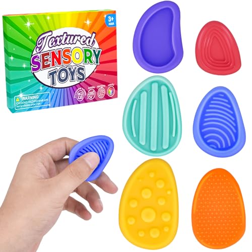 Vibbang 6 Stück Fidget Toys Sensory Stones , Stressabbau Worry Stone,Sensorik Spielzeug, Anti Stress Spielzeug, Autismus Hilfsmittel, für Erwachsene Kinder und Schüler Stressabbau Spielzeug