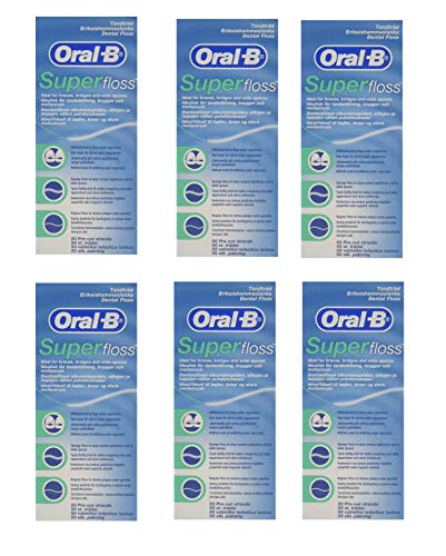 Oral-B Super Floss 50's Pre-Cut (Pack of 6) (Zahnseide)