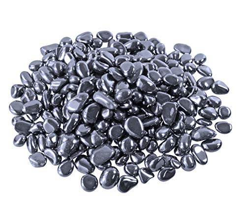 Hämatit Mini Trommelsteine | 200 Gramm Edelstein Chips | 6-10 mm Durchmesser | Premium Qualität Lebensquelle Plus
