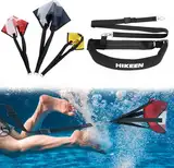 BOOSTEADY Schwimmgurt für Pool Schwimmwiderstand Gürtel Schwimmfallschirm Schwimmtrainer 1 Schwimmtrainer Leine mit 3 Fallschirmen