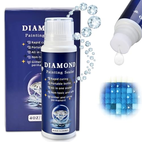 Cieex Diamond Painting Versiegelung, Diamond Painting Zubehör, Diamond Painting Kleber für glitzernde Bilder & Versiegelung von Diamanten, Durchsichtig(120 ml)