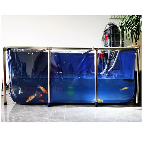 100 * 70 * 61cm,Aquarium-Poolteich, großer Aquarium-Poolteich mit durchsichtiger Sichtfensterscheibe, PVC-Leinwand mit Stahlrahmen, großer Fischteich im Freien