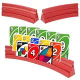 4 Stück Kartenhalter Spielkarten 3 Rampen Spielkartenhalter zum Hinstellen Stackbar mit Magnetische Montage Spielkartenhalter Poker/UNO für Senioren Kinder Arthritis Feiern (Rot)