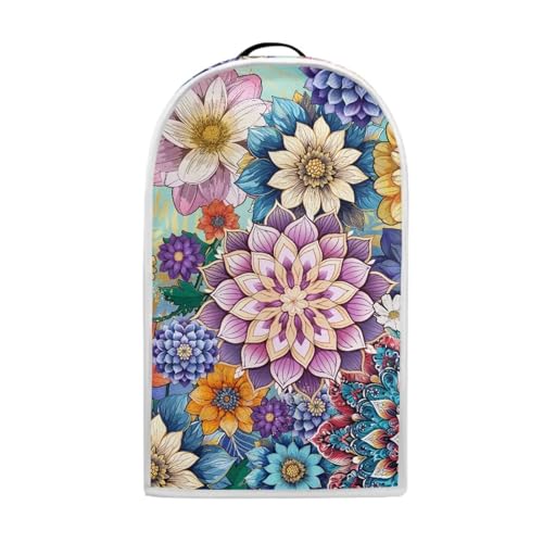 Psesaysky Abdeckung für Kaffeemaschinen mit Mandala-Blumen-Motiv, kleine Küchenmaschinen-Abdeckung mit Griff oben, Staubschutz für Küchengeräte, Universalgröße